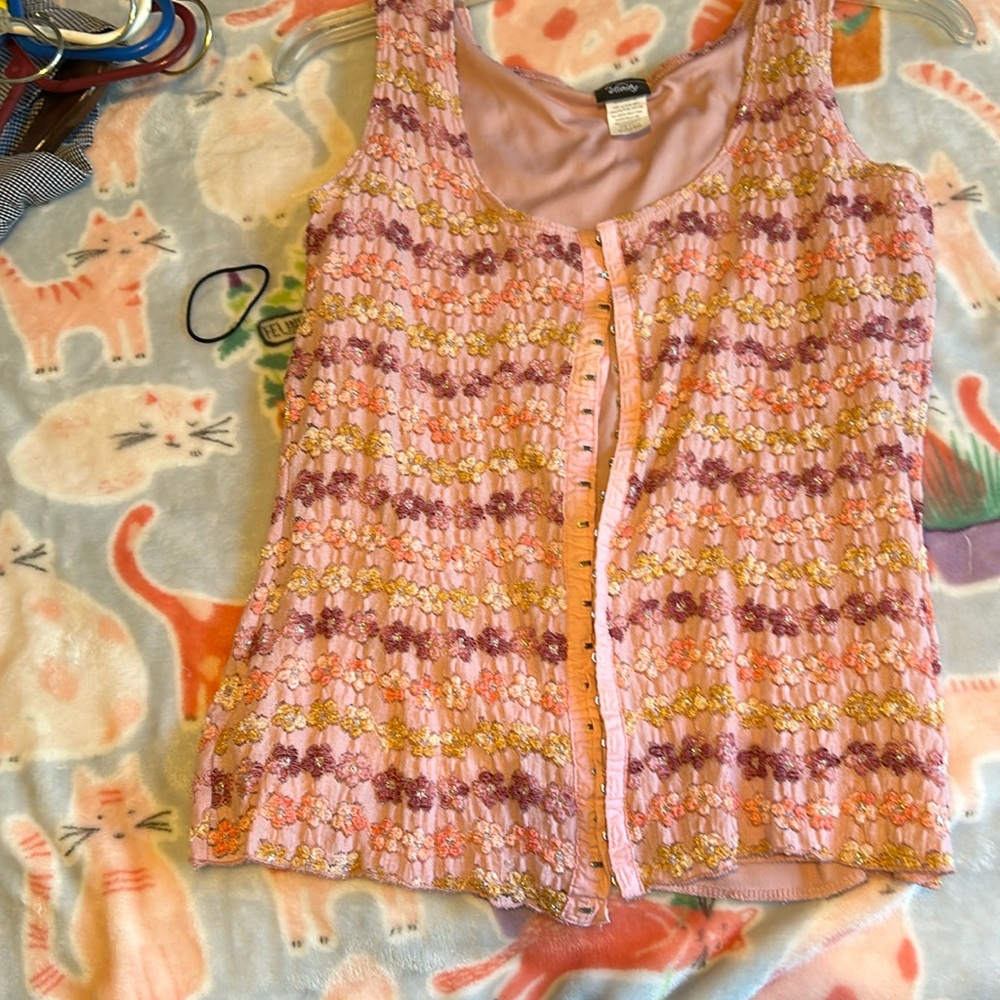 Tank top with hook and eye closures very cute